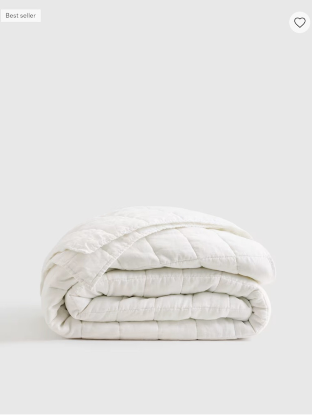 QUINCE European Linen Box Quilt, blanket. Full/Queen, White